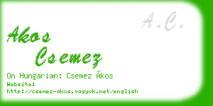 akos csemez business card